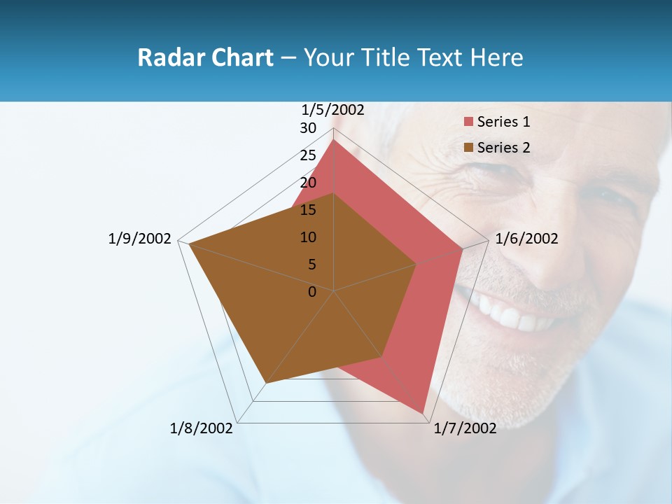 A Close Up Of A Smiling Man With A Blue Shirt PowerPoint Template