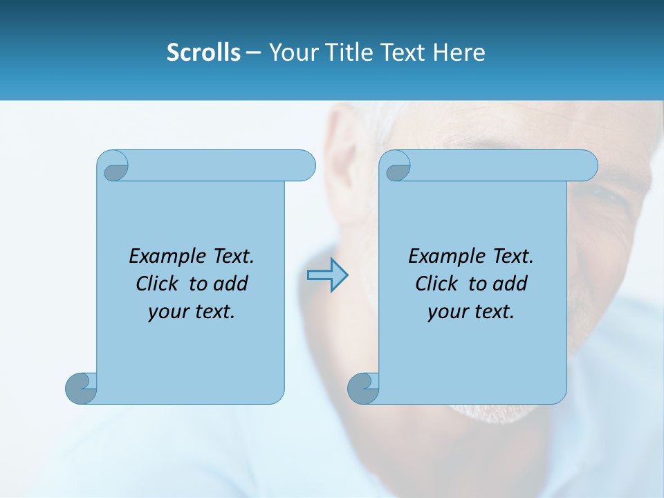 A Close Up Of A Smiling Man With A Blue Shirt PowerPoint Template