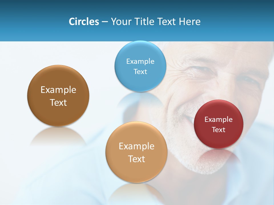 A Close Up Of A Smiling Man With A Blue Shirt PowerPoint Template