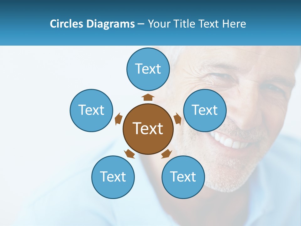 A Close Up Of A Smiling Man With A Blue Shirt PowerPoint Template