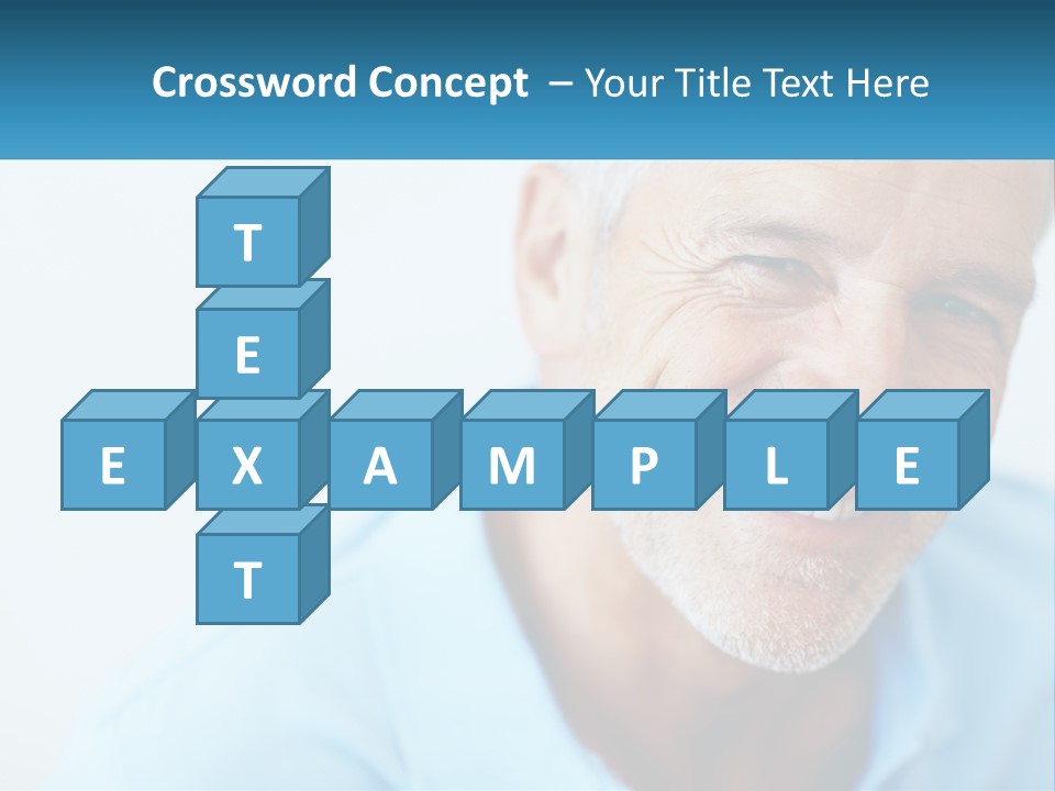 A Close Up Of A Smiling Man With A Blue Shirt PowerPoint Template