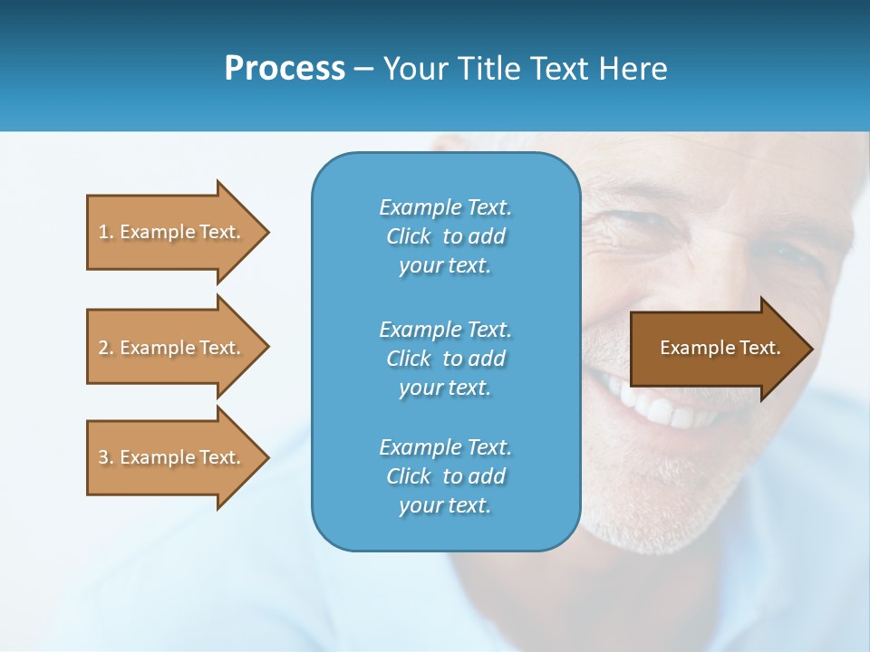 A Close Up Of A Smiling Man With A Blue Shirt PowerPoint Template