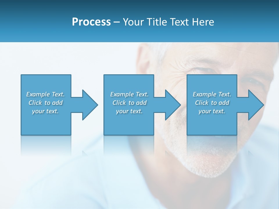 A Close Up Of A Smiling Man With A Blue Shirt PowerPoint Template