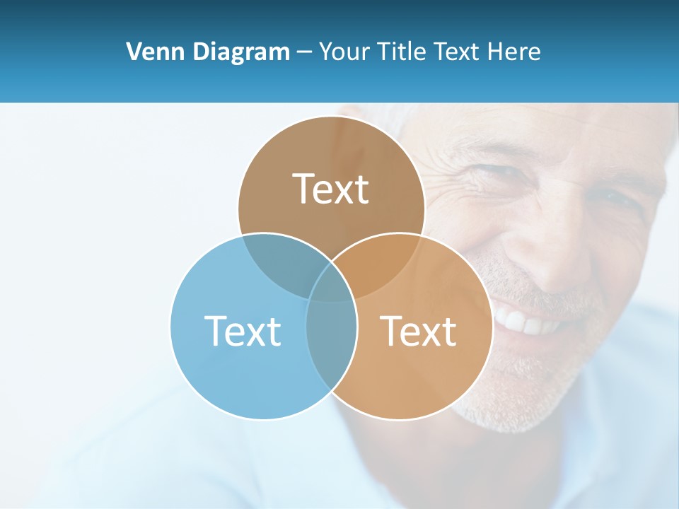 A Close Up Of A Smiling Man With A Blue Shirt PowerPoint Template