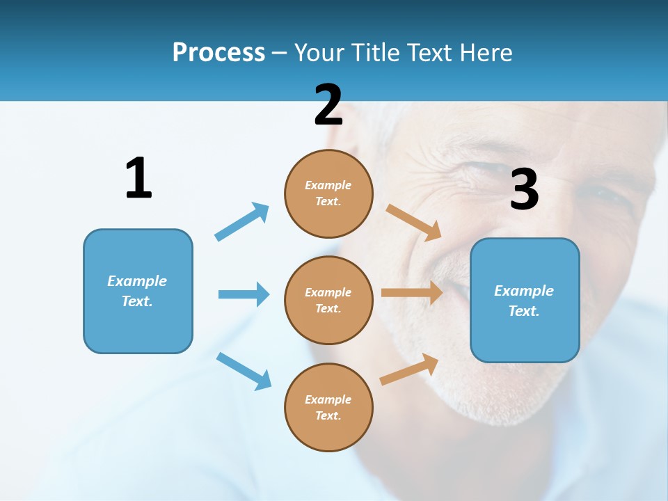 A Close Up Of A Smiling Man With A Blue Shirt PowerPoint Template