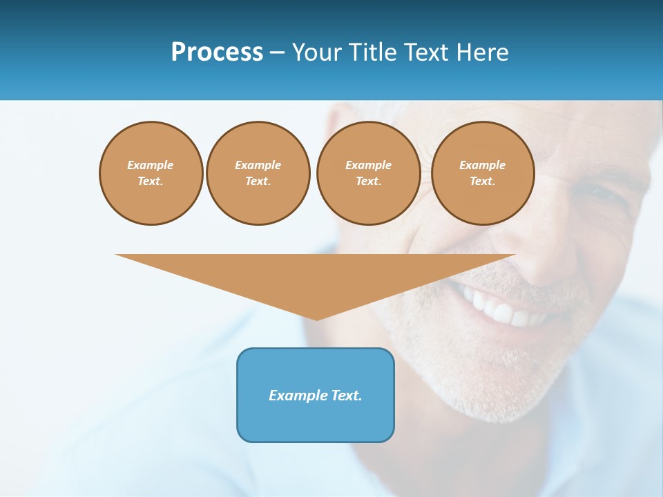 A Close Up Of A Smiling Man With A Blue Shirt PowerPoint Template