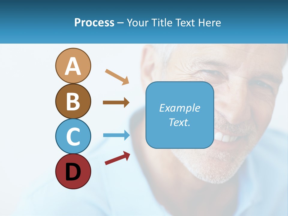 A Close Up Of A Smiling Man With A Blue Shirt PowerPoint Template