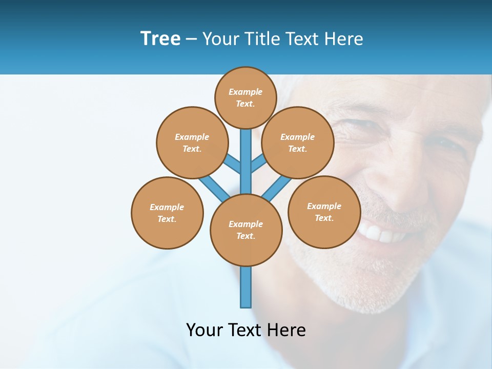 A Close Up Of A Smiling Man With A Blue Shirt PowerPoint Template