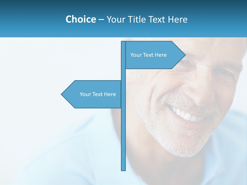 A Close Up Of A Smiling Man With A Blue Shirt PowerPoint Template