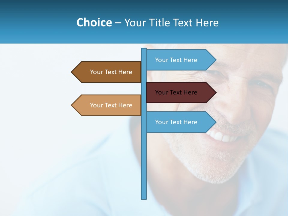 A Close Up Of A Smiling Man With A Blue Shirt PowerPoint Template