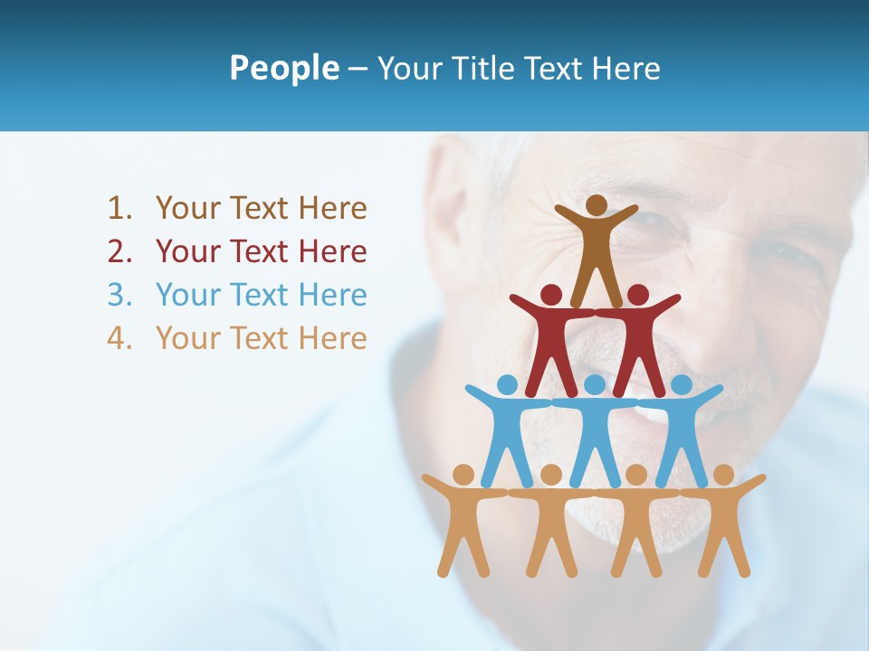 A Close Up Of A Smiling Man With A Blue Shirt PowerPoint Template