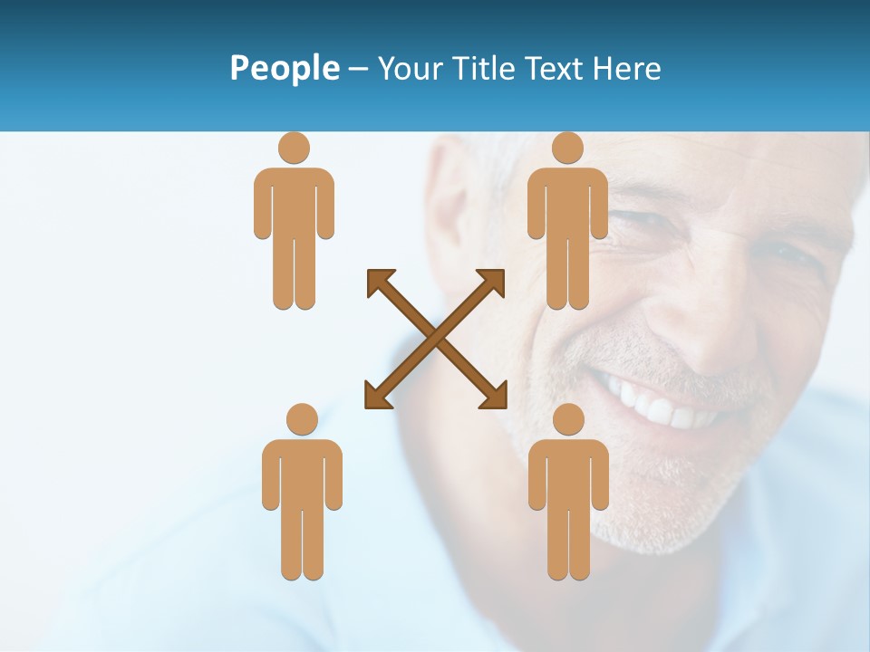 A Close Up Of A Smiling Man With A Blue Shirt PowerPoint Template