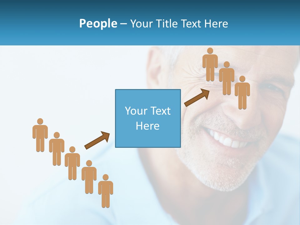 A Close Up Of A Smiling Man With A Blue Shirt PowerPoint Template
