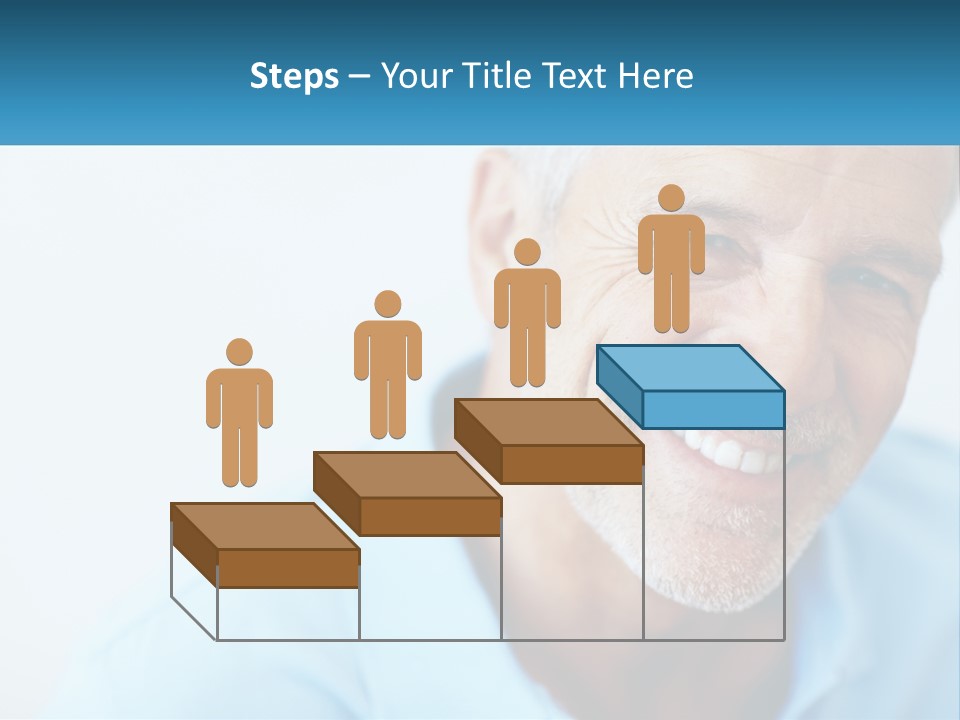 A Close Up Of A Smiling Man With A Blue Shirt PowerPoint Template