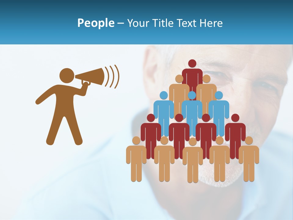 A Close Up Of A Smiling Man With A Blue Shirt PowerPoint Template
