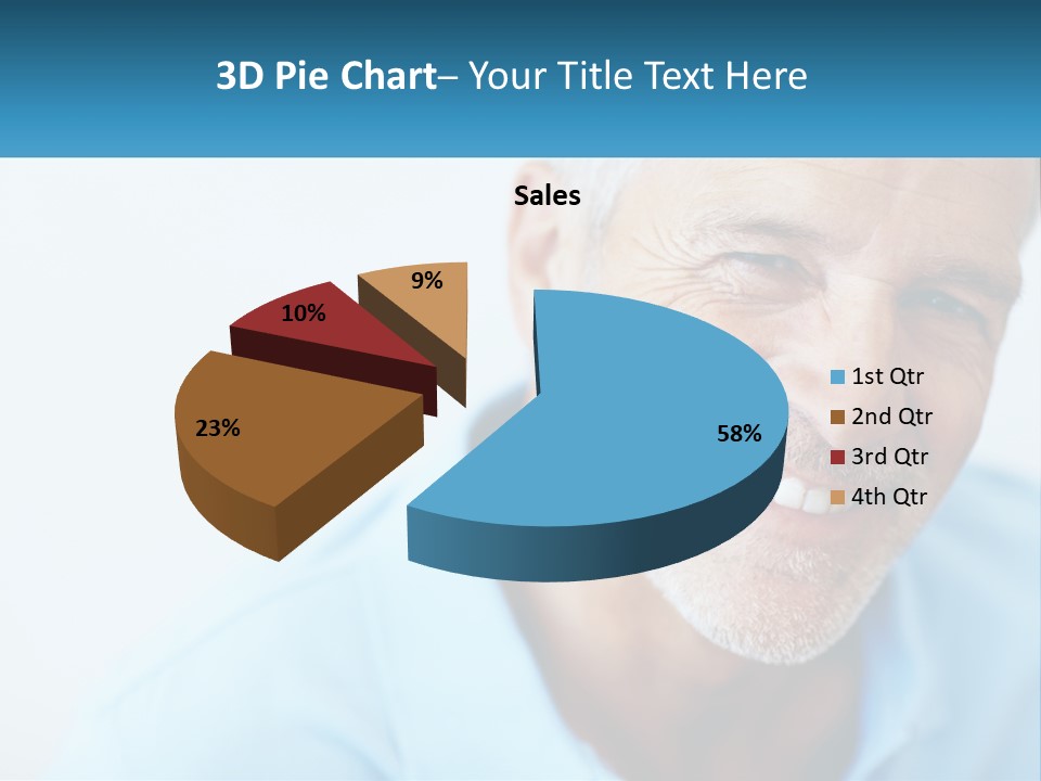 A Close Up Of A Smiling Man With A Blue Shirt PowerPoint Template