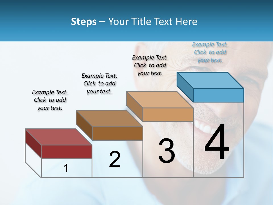 A Close Up Of A Smiling Man With A Blue Shirt PowerPoint Template