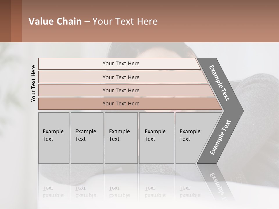 A Woman Sitting On A Bed With Her Hand On Her Chin PowerPoint Template
