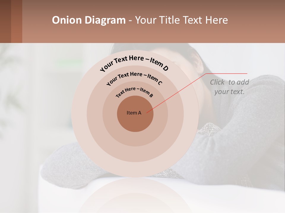 A Woman Sitting On A Bed With Her Hand On Her Chin PowerPoint Template