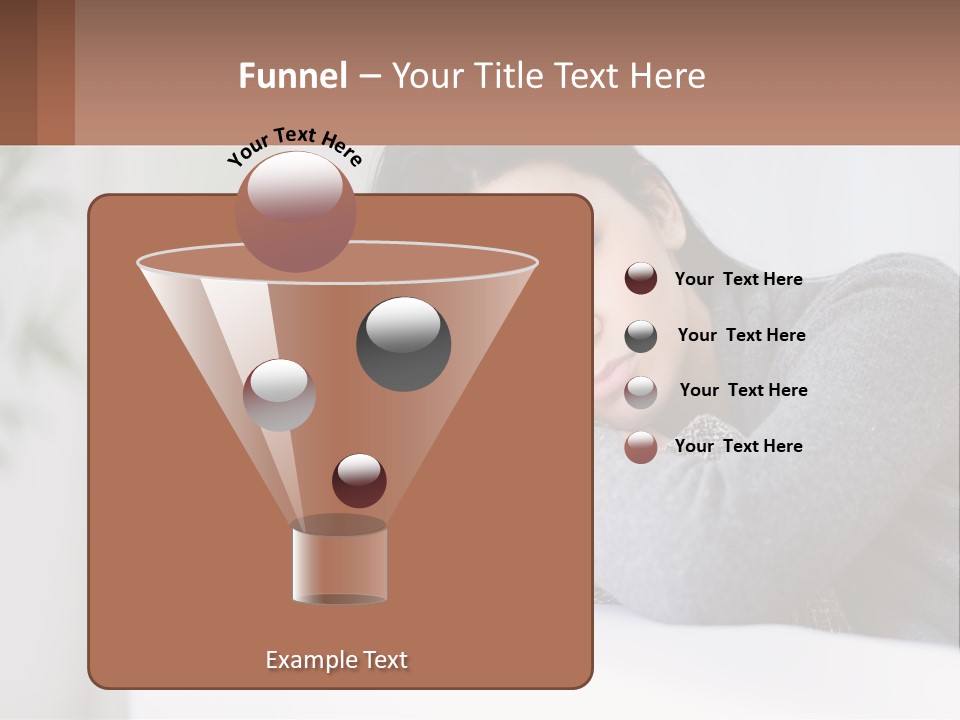 A Woman Sitting On A Bed With Her Hand On Her Chin PowerPoint Template