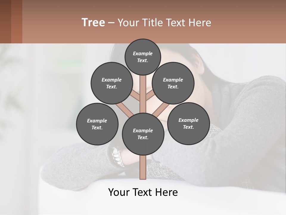 A Woman Sitting On A Bed With Her Hand On Her Chin PowerPoint Template