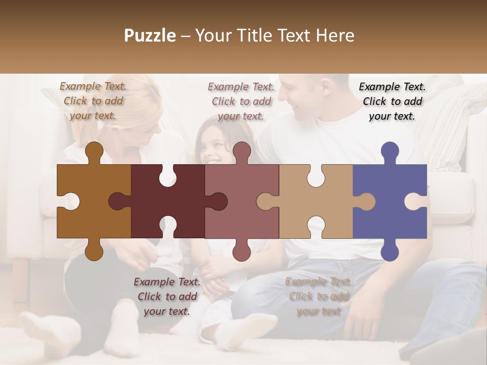 A Family Is Sitting On The Floor Together PowerPoint Template