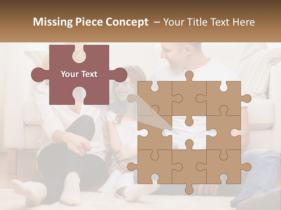 A Family Is Sitting On The Floor Together PowerPoint Template