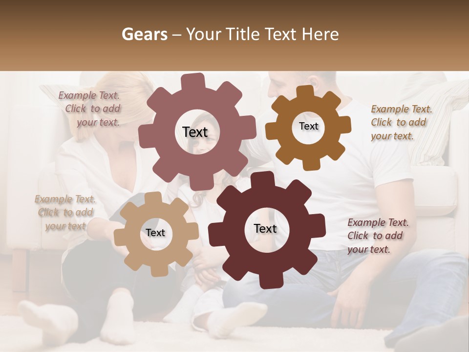 A Family Is Sitting On The Floor Together PowerPoint Template