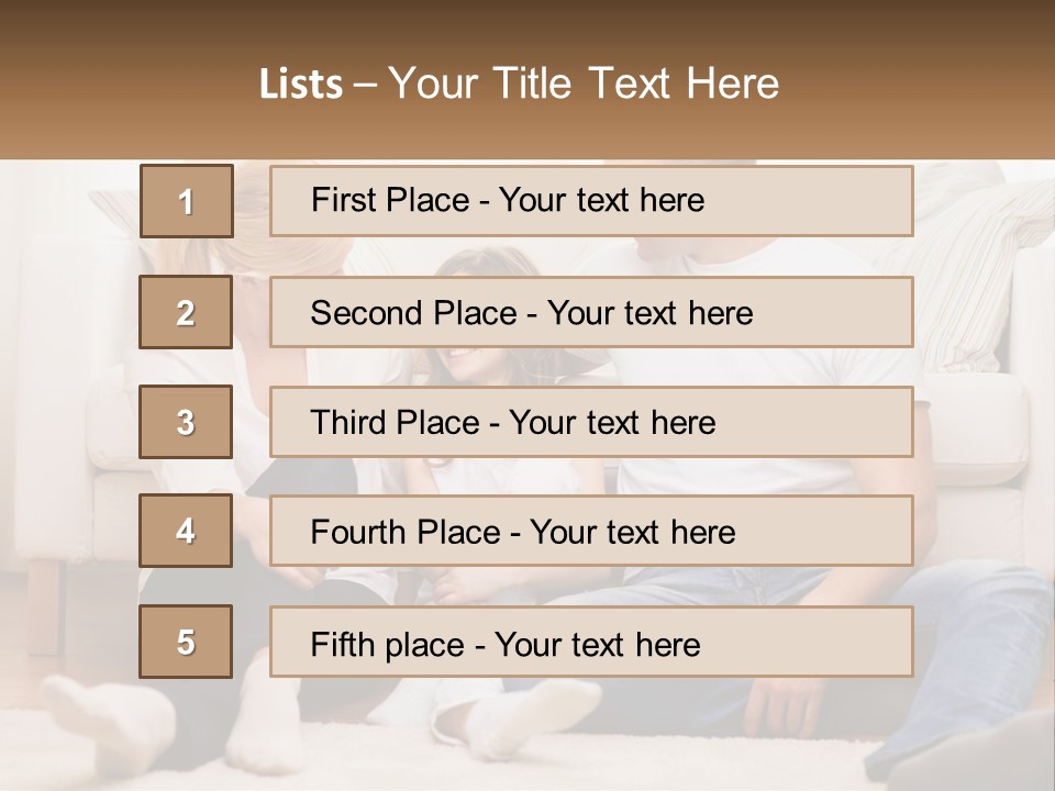 A Family Is Sitting On The Floor Together PowerPoint Template