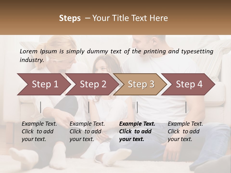 A Family Is Sitting On The Floor Together PowerPoint Template