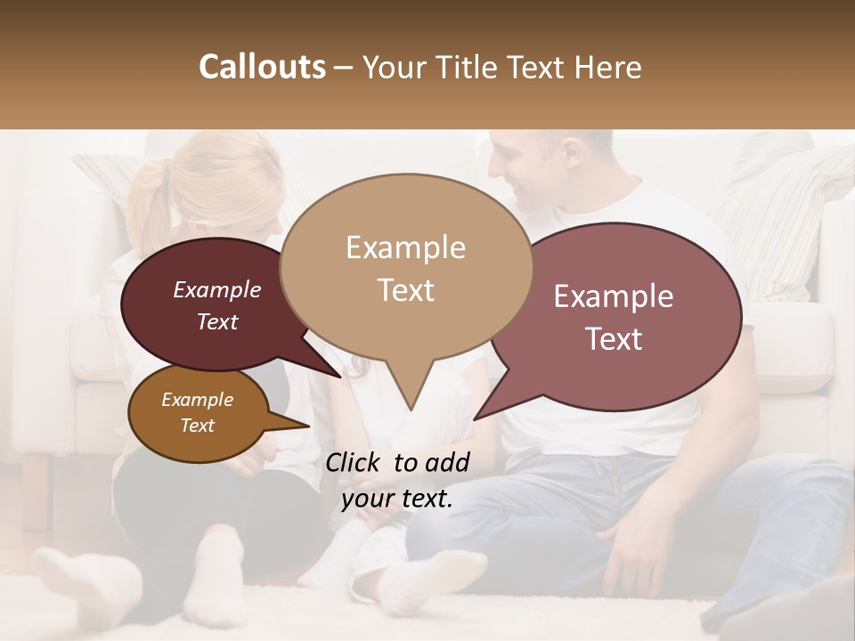 A Family Is Sitting On The Floor Together PowerPoint Template