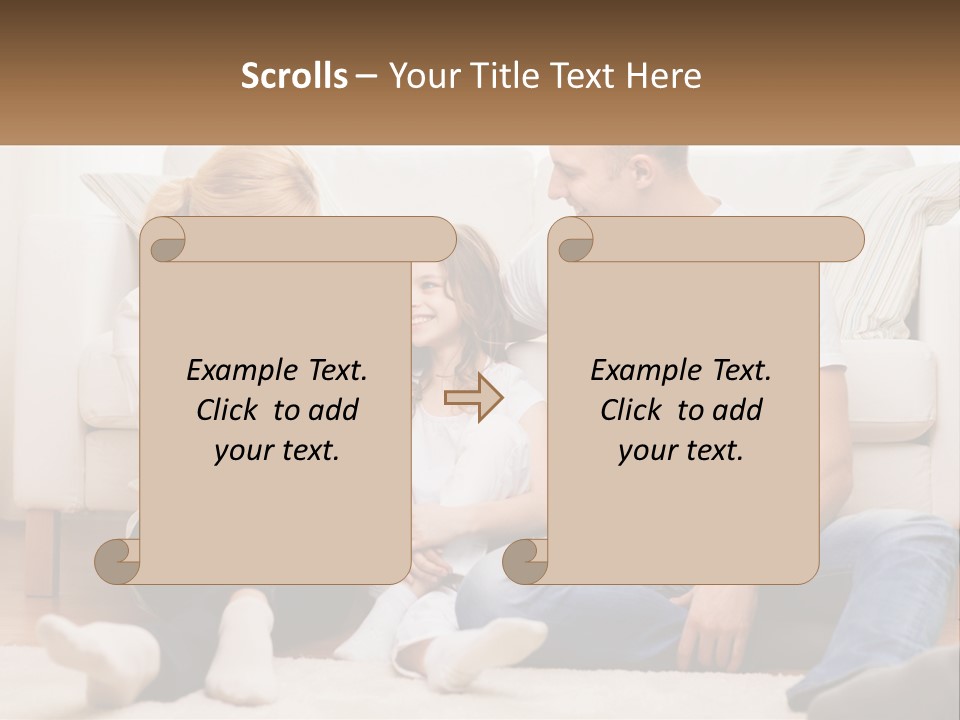 A Family Is Sitting On The Floor Together PowerPoint Template