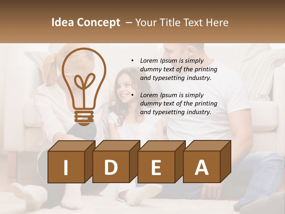 A Family Is Sitting On The Floor Together PowerPoint Template