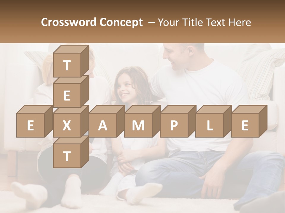 A Family Is Sitting On The Floor Together PowerPoint Template