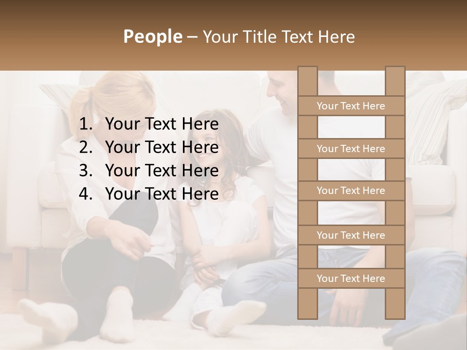 A Family Is Sitting On The Floor Together PowerPoint Template