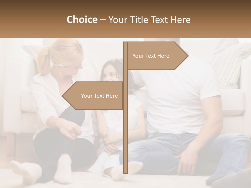 A Family Is Sitting On The Floor Together PowerPoint Template