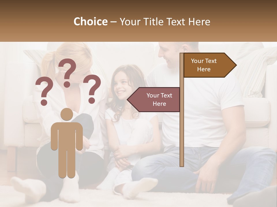 A Family Is Sitting On The Floor Together PowerPoint Template