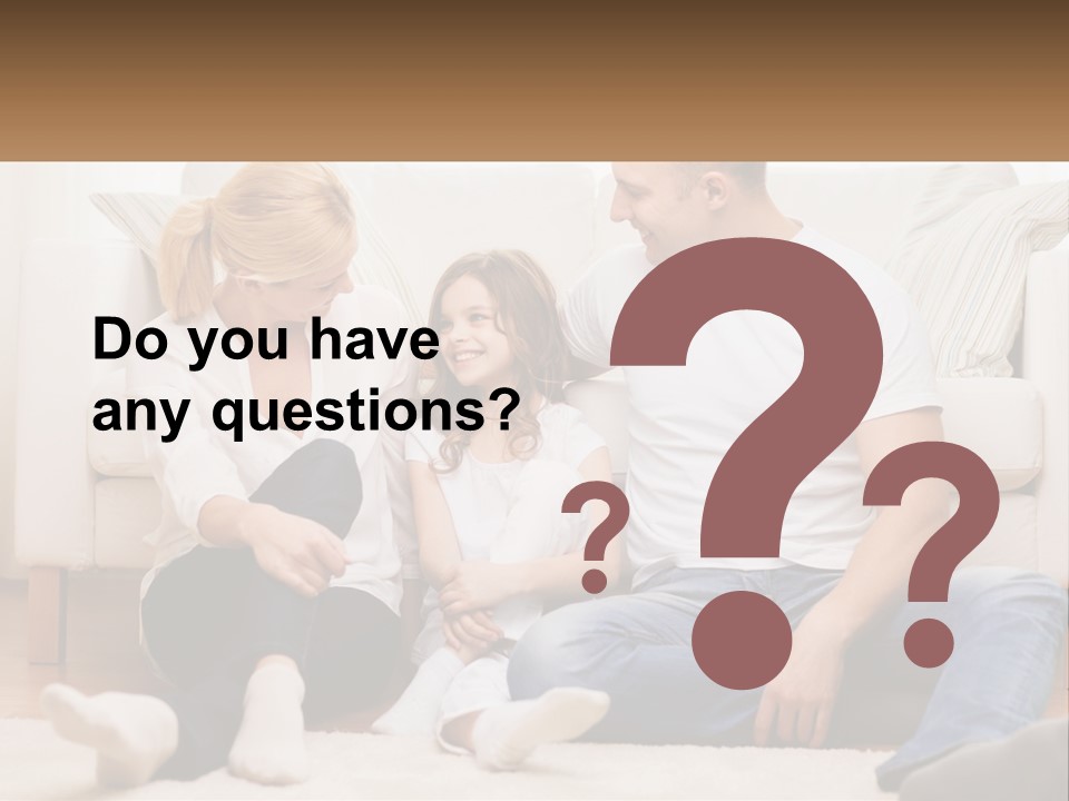 A Family Is Sitting On The Floor Together PowerPoint Template