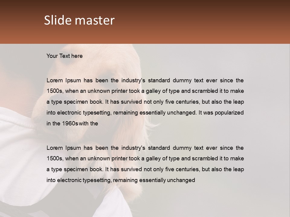 A Man Holding A Dog In His Arms PowerPoint Template