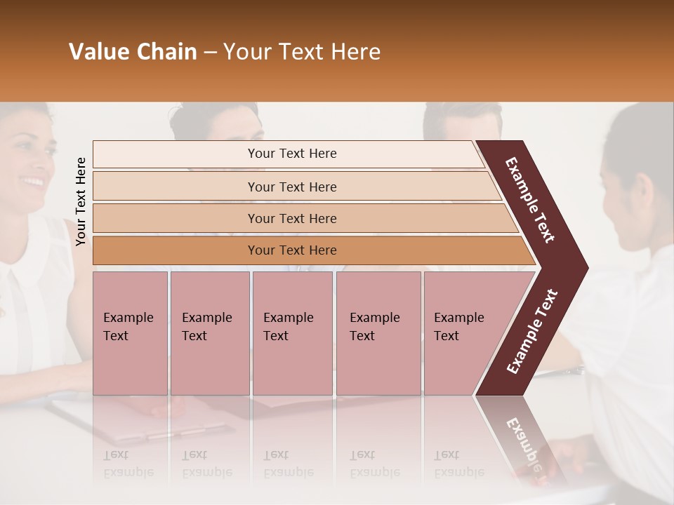 A Group Of People Sitting Around A Table Shaking Hands PowerPoint Template