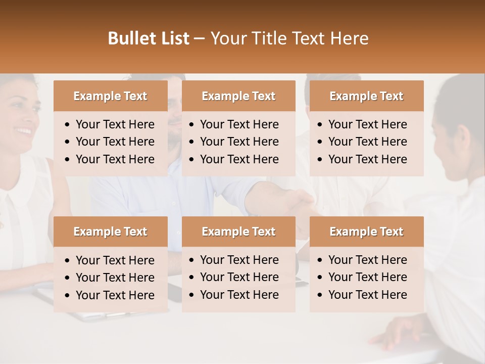 A Group Of People Sitting Around A Table Shaking Hands PowerPoint Template