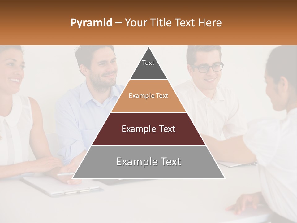 A Group Of People Sitting Around A Table Shaking Hands PowerPoint Template