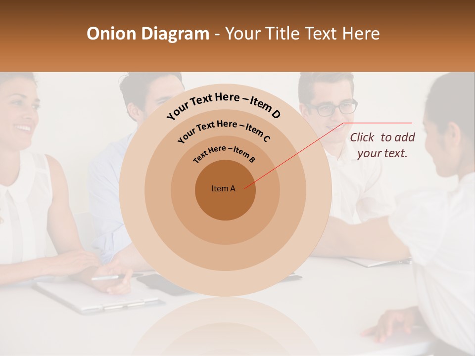 A Group Of People Sitting Around A Table Shaking Hands PowerPoint Template