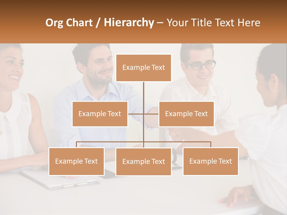 A Group Of People Sitting Around A Table Shaking Hands PowerPoint Template