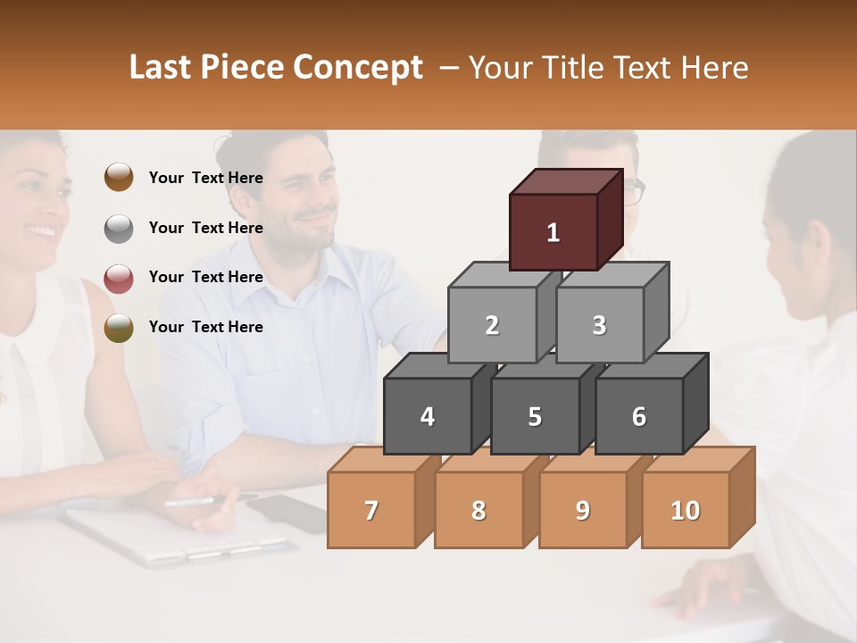 A Group Of People Sitting Around A Table Shaking Hands PowerPoint Template