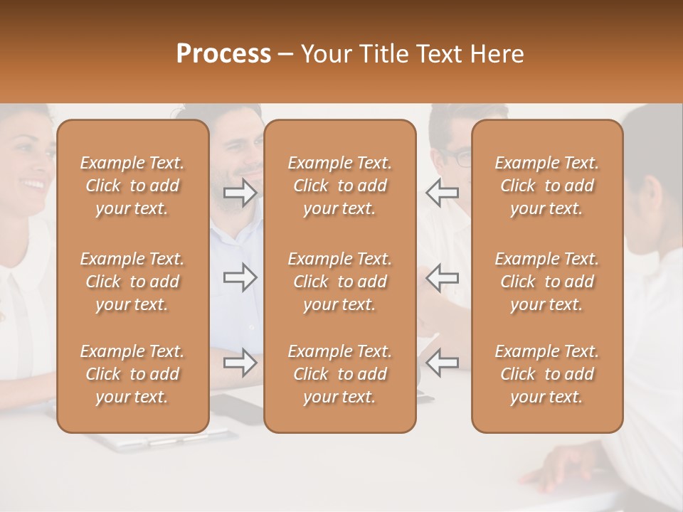 A Group Of People Sitting Around A Table Shaking Hands PowerPoint Template