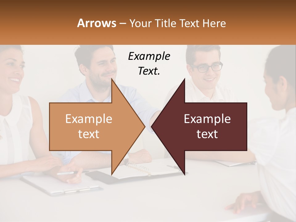 A Group Of People Sitting Around A Table Shaking Hands PowerPoint Template
