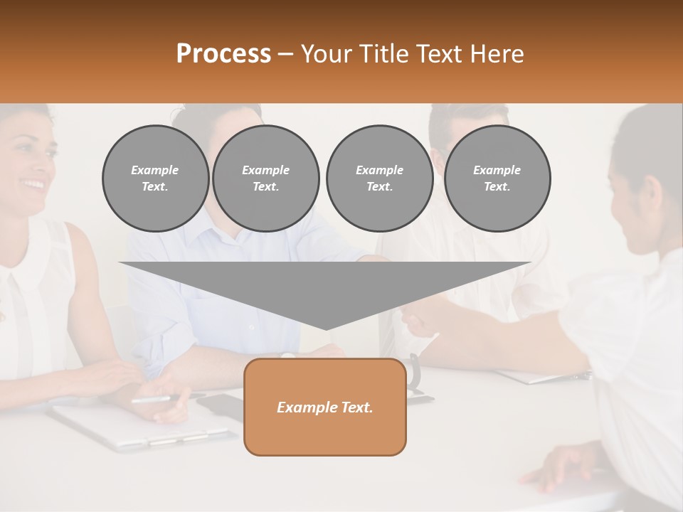 A Group Of People Sitting Around A Table Shaking Hands PowerPoint Template