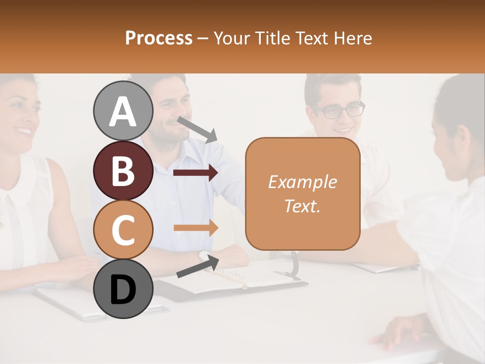 A Group Of People Sitting Around A Table Shaking Hands PowerPoint Template