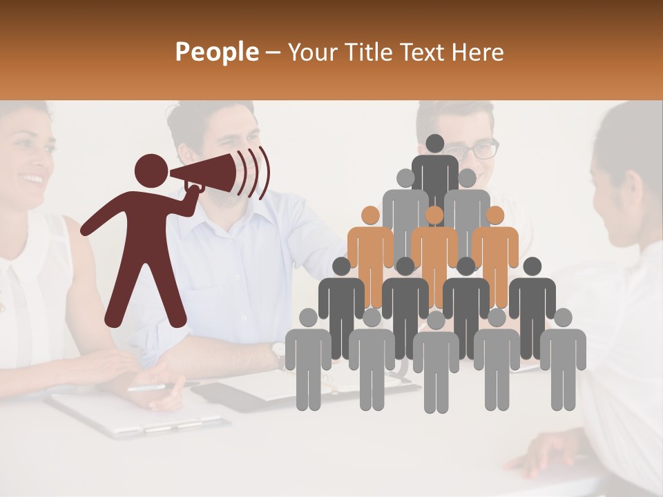 A Group Of People Sitting Around A Table Shaking Hands PowerPoint Template